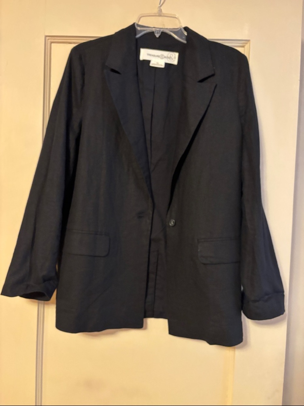 Treasure & Bond Women's Black Single-Button Blazer